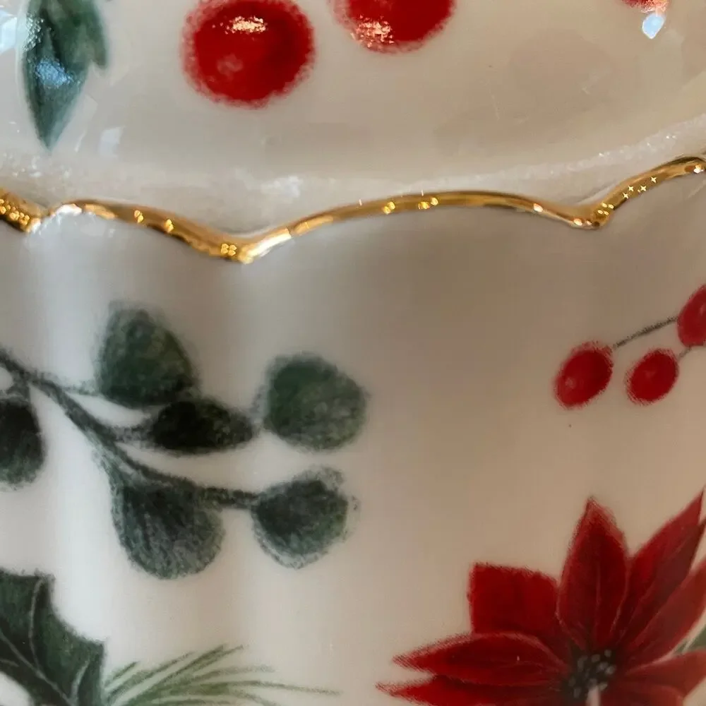 Grace Teaware Poinsettia Porcelain Teapot New Release 2024 Christmas Holiday